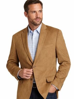 Chaps Ralph Lauren Tan Faux Suede Blazer 40R NWT